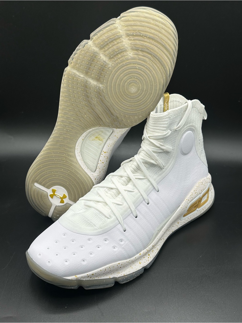 Under Armour Curry 4 Retro 'White Gold 2024' Size 12 Men Basketball 1298306-111